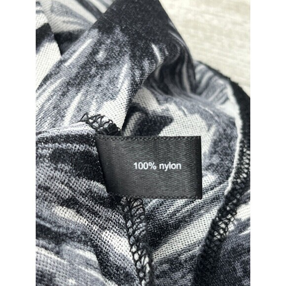 The Limited Women's Vintage Sheer Top M White BLK Floral Short Sleeve Rave Disco - Picture 5 of 10